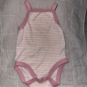 Tahari Baby Pink Striped Sleeveless Onesie